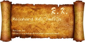 Reinhard Kálmán névjegykártya